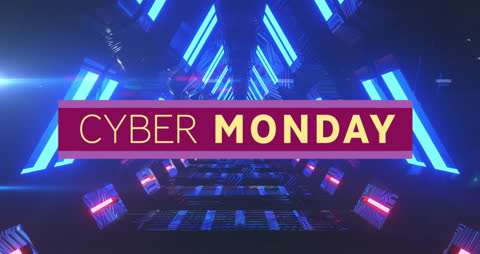 Dynamic Cyber Monday Neon Graphics Design