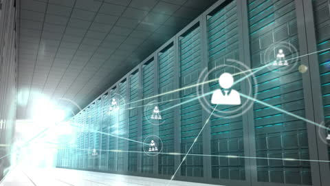 Digital Network Animation in Advanced Server Room