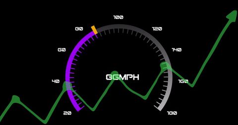 Digital Interface Concept with Speedometer and Graph Trends - Download Free Stock Images Pikwizard.com
