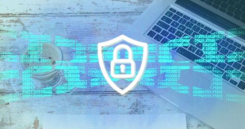 Cyber Security Over Tech Devices Concept