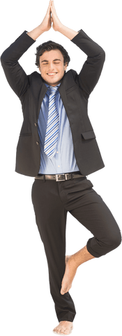 caucasian businessman balancing in yoga pose transparent background - Download Free Stock Videos Pikwizard.com