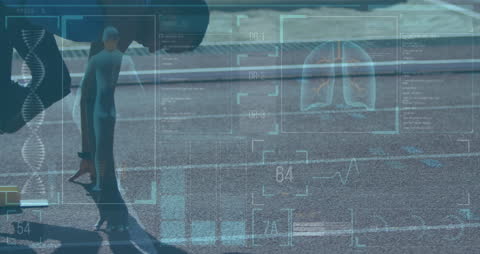 Paralympic Athlete with Running Blade Analyzing Performance Data