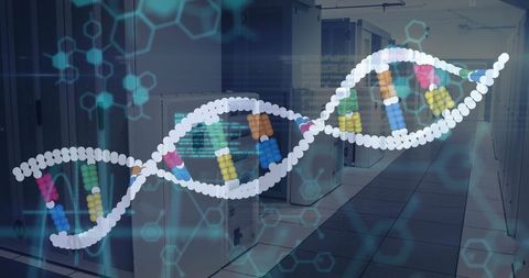 Digital DNA Concept Over Data Center Infrastructure
