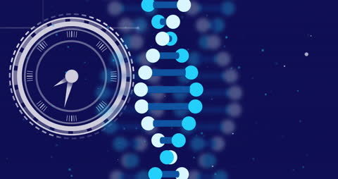Animation of Clock and DNA Strand for Science and Technology