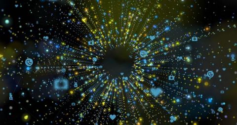 Futuristic Network with Medical Icons and Data Analytics