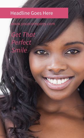 Radiant woman smiling brightly for dental promotion