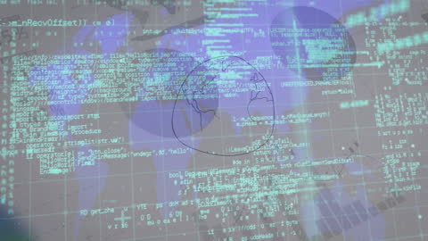 Futuristic Financial Data and Digital World Map