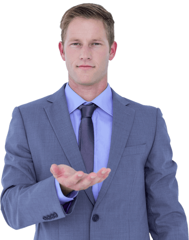 transparent businessman offering open hand gesture - Download Free Stock Videos Pikwizard.com