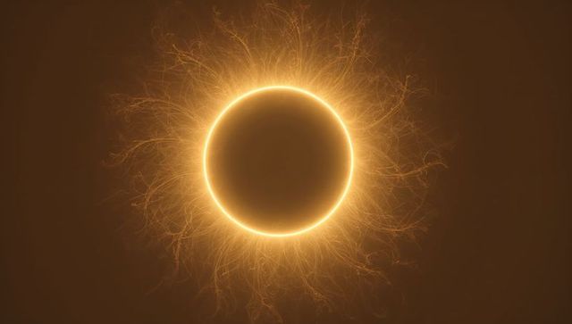 Glowing Golden Corona Surrounding Dark Disk with Radiant Plasma Filaments