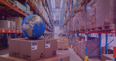 global logistics and data integration in modern warehouse - Download Free Stock Images Pikwizard.com