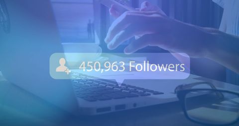 Social Media Growth, Follower Count on Digital Interface - Download Free Stock Images Pikwizard.com