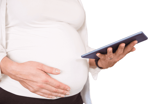 pregnant woman using tablet with transparent background - Download Free Stock Videos Pikwizard.com