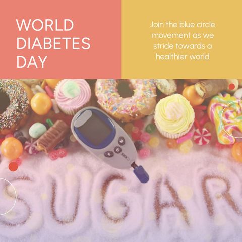 World diabetes day awareness with treats and glucometer