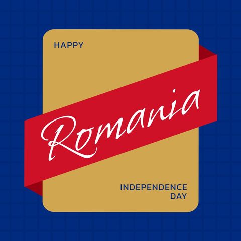 Romania independence day celebration card design