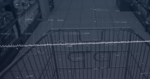 Digitally Enhanced Shopping Cart with Data Overlay in Supermarket - Download Free Stock Images Pikwizard.com