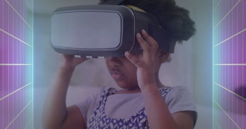 Child Engaging in Virtual Reality Gaming Concept