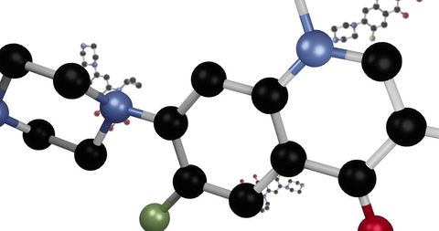 Digital molecule model representing scientific research