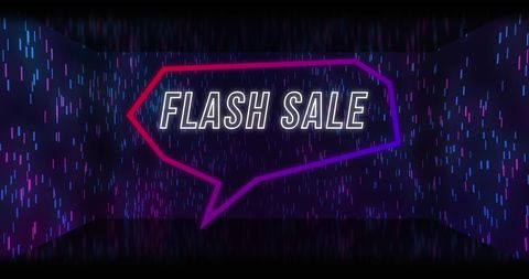 Neon Flash Sale Promotion with Retro Digital Aesthetics