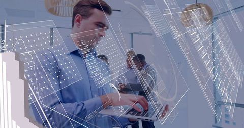 Business Professional Engaging with Innovative Digital Technology