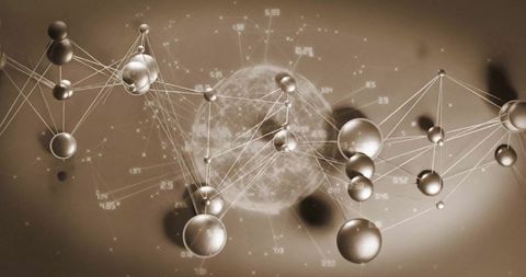 Abstract Network Connections over Globe with Data Nodes - Download Free Stock Images Pikwizard.com