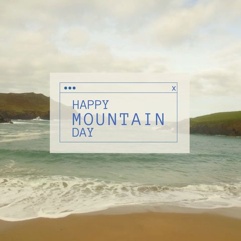 celebrating happy mountain day by the ocean - Download Free Stock Templates Pikwizard.com