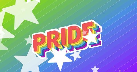 Vibrant Pride Celebration over Rainbow Gradient Background