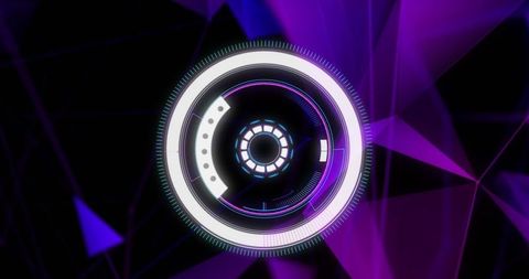 Futuristic Digital Interface Optical Scope with Geometric Background