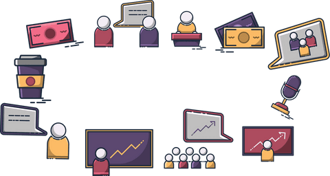 Transparent Illustration of Communication Symbols on Blank Background - Download Free Stock Videos Pikwizard.com
