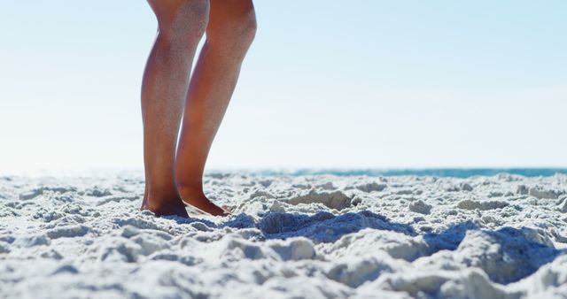 Bare Feet in Sandy Beach under Bright Sun - Download Free Stock Images Pikwizard.com