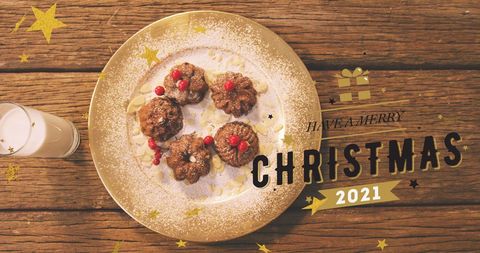 Festive Christmas Cookies with Holiday Greeting - Download Free Stock Images Pikwizard.com