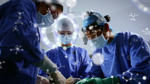 Diverse Surgeons Performing Innovative Surgery with Molecular Overlay