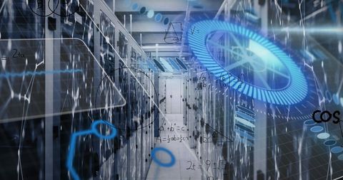 Abstract Technology and Mathematics in Data Center - Download Free Stock Images Pikwizard.com