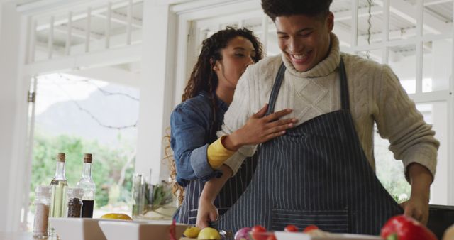 Happy Biracial Men Preparing Meal in Kitchen, Enjoying Domestic Lifestyle - Download Free Stock Images Pikwizard.com