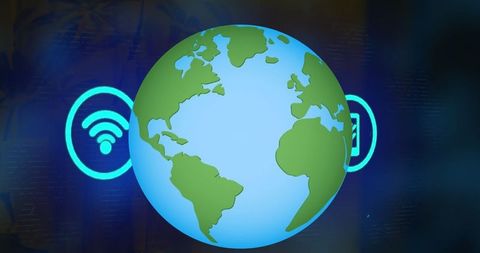 Global Connectivity with WiFi Icon in Digital Interface Context