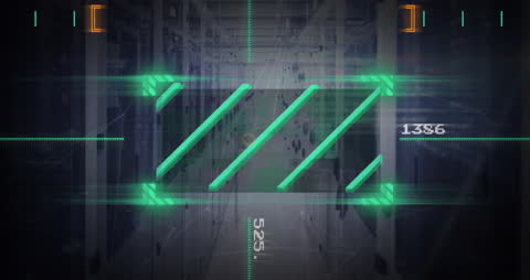 Digital Data Processing Over Computer Servers Animation