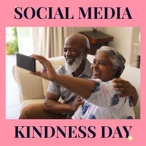 smiling diverse couple embracing social media kindness - Download Free Stock Templates Pikwizard.com