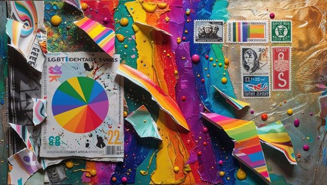 Vibrant Collage with LGBT Theme and Rainbow Elements