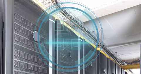 QR Code Overlay on Data Center Server Racks - Download Free Stock Images Pikwizard.com