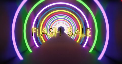 Vibrant Neon Flash Sale Digital Background - Download Free Stock Images Pikwizard.com