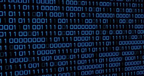 Glowing Blue Binary Code on Black Background - Download Free Stock Images Pikwizard.com