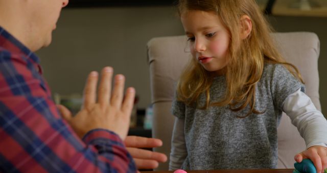 Father and Daughter Engaging in Creative Play at Home - Download Free Stock Images Pikwizard.com