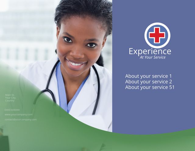 Professional Healthcare Advertisement with Smiling Medical Professional - Download Free Stock Templates Pikwizard.com