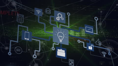 Global Technology Network with Digital Connections and Data Processing