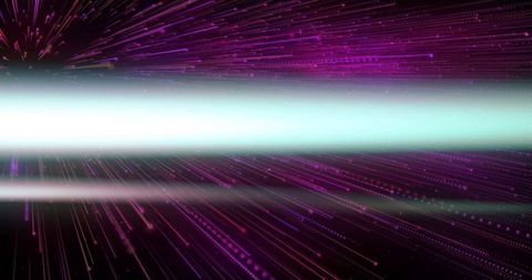 Dynamic Neon Beam with Magenta and Purple Light Trails