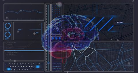 futuristic digital interface with brain and data analytics - Download Free Stock Images Pikwizard.com