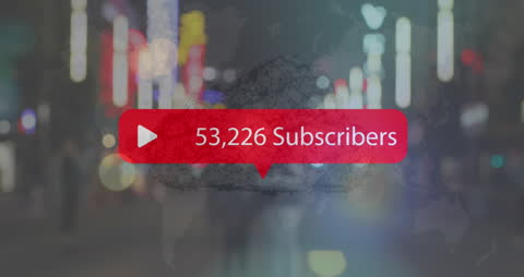 YouTube Subscriber Count Displayed on Urban Bokeh Background