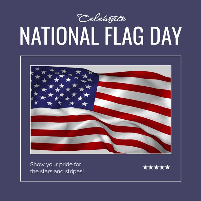 Celebrating National Flag Day with Vibrant American Flag - Download Free Stock Templates Pikwizard.com