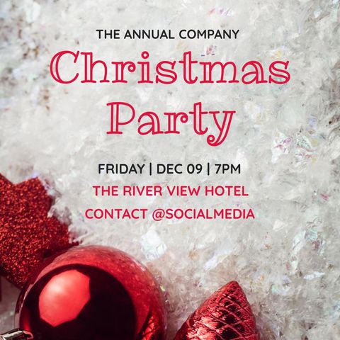 Festive event announcement with christmas decorations