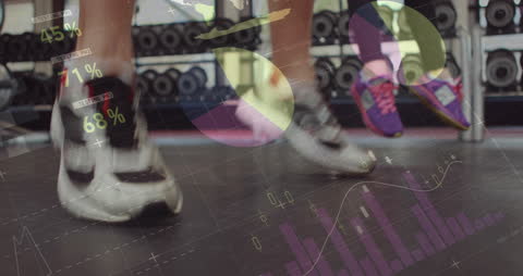 Digital Fitness Metrics Overlay in Gym