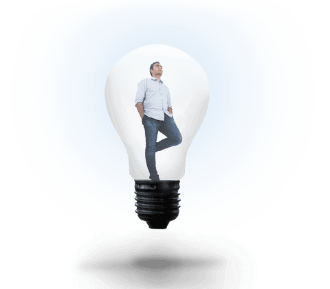 transparent light bulb concept with contemplating man inside - Download Free Stock Videos Pikwizard.com